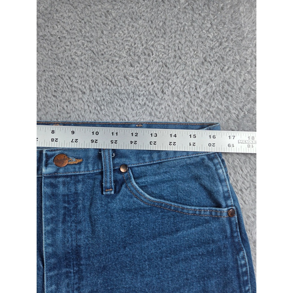 Wrangler Cowboy Cut Jeans 32x32 Blue Mens Slim Fit Straight Leg 936DEN Denim - Picture 5 of 9